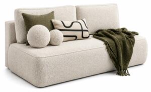 Beżowa skandynawska sofa rozkładana boucle R6-H26