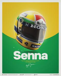 Druk artystyczny Ayrton Senna - Helmet - San Marino Gp - 1988, (40 x 50 cm)
