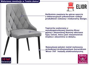 Szare tapicerowane krzesło - Sageri 3X