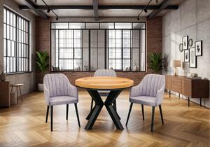 Stół loft X fi 100 + 2 x 50 cm + 4 krzesła VIKA 2