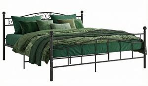 Metalowe czarne łóżko w stylu loftowym 160x200 cm R1-G47