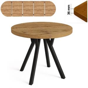 Stół 120/270 cm okrągły rozkładany, blat 3,6 cm, nogi Metalowe „ Y ” I ArtDHome