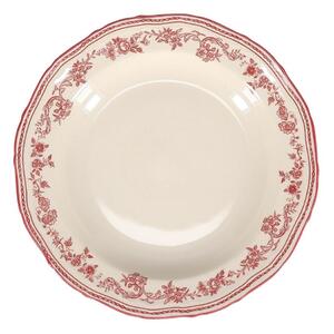 Bordowy/w kolorze kości słoniowej głęboki porcelanowy talerz ø 23 cm Cyril – S|P Collection