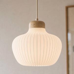 Lampa wisząca Eloise Lucande, możliwość ściemniania, biały / opal, salon / jadalnia, tkanina / materiał / jedwab, skandynawski