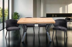 Stół Loft P1 Rozkładany 100/150 + 4×50 cm + 6 Krzeseł Pepitka Duo