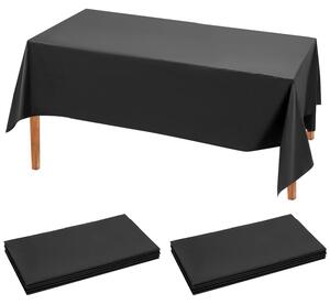 Czarne obrusy plastikowe, 10 sztuk, wymiary 274 x 137 cm, wodoodporne, idealne na imprezy
