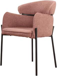 Krzesło do jadalni, obite tkaniną bouclé w kolorze rdzy, nowoczesny design, 1 sztuka, przeznaczone do jadalni