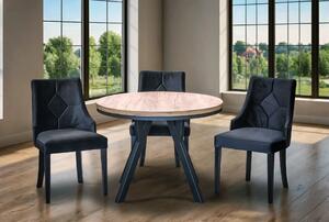 Stół Loft Dąb Artisan Fi 100 + 2 x 50 cm wkładki + 4 krzesła Kw100