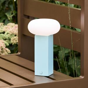 Hübsch Lampa stołowa LED na akumulator LOW, niebieska, wysokość 20 cm, metalowa, możliwość ściemniania, niebieski, salon / jadalnia, metal, nowoczesny