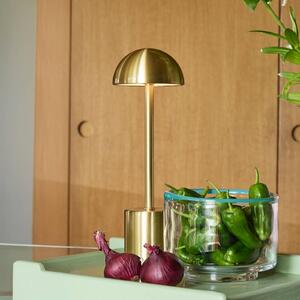 Hübsch Lampa stołowa LED na baterię Taten, w kolorze mosiądzu, wysokość 30 cm, metalowa możliwość ściemniania, mosiężny / złoty, metal, nowoczesny