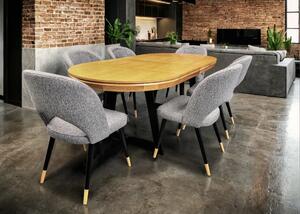 Stół Loft IV 100 cm 2 wkładki 50 cm + 6 krzeseł KW112