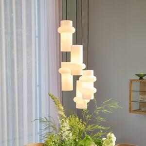 Hübsch Lampa wisząca Pilule Down, możliwość ściemniania, biały / opal, salon / jadalnia, szkło, skandynawski