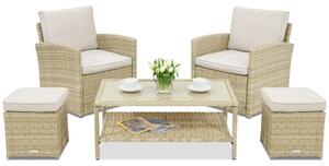 Meble ogrodowe Monaco Terrace + 2 pufy Garden Point beżowe