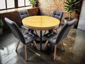 Stół Loft IV + 4 krzesła KW110 skóra naturalna