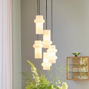 Hübsch Lampa wisząca Pilule Up, możliwość ściemniania, biały / opal, salon / jadalnia, szkło, skandynawski