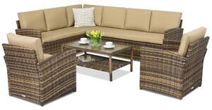 Meble ogrodowe Monaco Corner 7 Garden Point brązowe