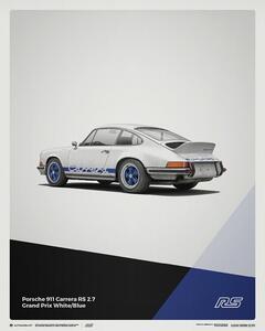 Druk artystyczny Porsche 911 Rs - 1973 - White, (40 x 50 cm)