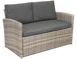 Sofa dwuosobowa z technorattanu Monaco Garden Point jasnoszara