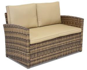 Sofa dwuosobowa z technorattanu Monaco Garden Point brązowa