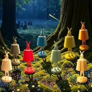 KARE Lampa stołowa LED Animal Rabbit z akumulatorem, zielona, IP54, 29 cm Rabbit, możliwość ściemniania, zielony, salon / jadalnia, tworzywo sztuczne, design