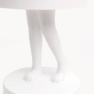 KARE Lampa stołowa LED Animal Rabbit na akumulator, biała, IP54, 29 cm Rabbit, możliwość ściemniania, biały / opal, salon / jadalnia, tworzywo sztuczne, design