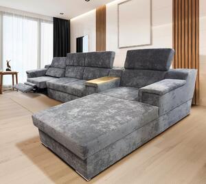 Narożnik rozkładany, kanapa narożna 350/200 cm Jumbo + Fotel z relaxem elektrycznym