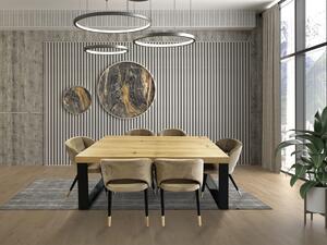 Stół rozkładany 160/90+2x40 cm SJ51 + 6 krzeseł KW112 tkanina Premium