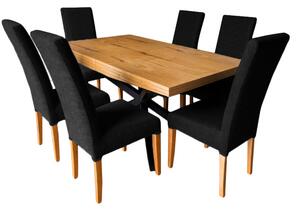 Stół rozkładany SJ50 160/88 + 2x40 cm + 6 krzeseł Igor