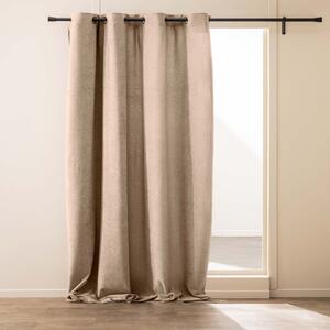 Jasnobrązowa zasłona z materiału bouclé 140x260 cm Winona – douceur d'intérieur