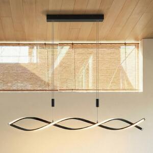 Lampa wisząca Welina Lindby, możliwość ściemniania, czarny, salon / jadalnia, metal, nowoczesny