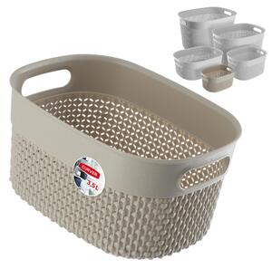 Koszyk prostokątny 3,5L Curver Filo Recycled, beżowy