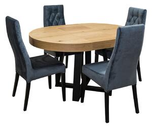 Designerski Stół SJ971 rozkładany 100+ 40 cm wkładka + 4 krzesła Wiktor J