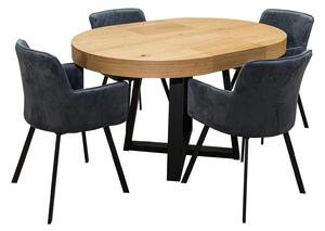 Designerski Stół SJ971 rozkładany 100 + 40 cm wkładka + 4 krzesła KW101