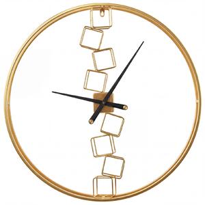 Metalowy zegar ścienny z geometrycznym wzorem