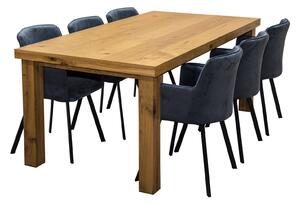 ZESTAW MEBLI: Stół Orfeusz 200/100+ 2x50cm + 6 krzeseł KW101