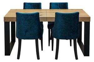 Stół rozkładany SJ51 160/90 + 40 + 4 krzesła KW100 w stylu loft