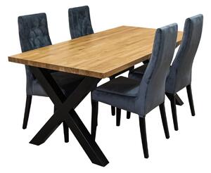 ZESTAW MEBLI : Stół Carbon 160/90 cm + 4 krzesła Wiktor J