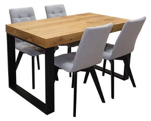 ZESTAW MEBLI: Stół rozkładany SJ51 140/80 + 40 cm wkładka + 4 krzesła KW110