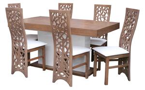 Stół rozkładany SJ10 180/88 cm + 50 cm wkładka + 6 Krzeseł KW76 drzewko