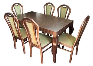 ZESTAW MEBLI: Rozkładany Stół Totti 160/90 cm + 2x40 cm + 6 Krzeseł KW15