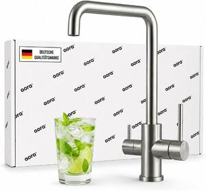 Trójdrożna bateria kuchenna, stal nierdzewna 304, wylewka obrotowa o zakresie 360°, przeznaczona do filtrów wody, 1 sztuka