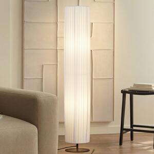 Lampa stojąca Virelle Lindby, biały / opal, salon / jadalnia, tkanina / materiał / jedwab