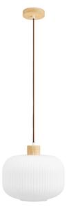 Biała lampa wisząca ze szklanym kloszem ø 30 cm Argalo – House Nordic