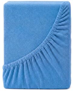 4Home Prześcieradło frotte DELUXE niebieskie, 200–220 x 200 cm, 200–220 x 200 cm