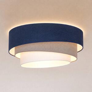 Lampa sufitowa Trio Duolla, niebieski, kuchnia, tkanina / materiał / jedwab, młodzieżowy