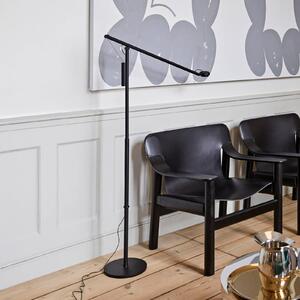 HAY Lampa stojąca Fifty-Fifty, możliwość ściemniania, czarny, salon / jadalnia, aluminium, design
