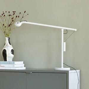 HAY Lampa biurkowa LED Fifty-Fifty, możliwość ściemniania, aluminiowy / szary / cynkowy, biuro, aluminium, design