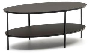 Czarny stolik ze szklanym blatem 65x110 cm Fideia – Kave Home