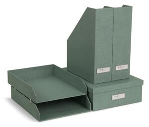 Zielone kartonowe organizery zestaw 5 szt. na dokumenty Holger Canvas Paper Laminate – Bigso