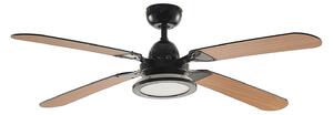 Wentylator sufitowy LED Tedric, czarny, cichy, 133 cm – Lucande Lucande, Tedric, czarny, salon, metal, vintage